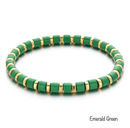 Enamel Beaded Charm Bar Bracelets  - Charm Bar Styling