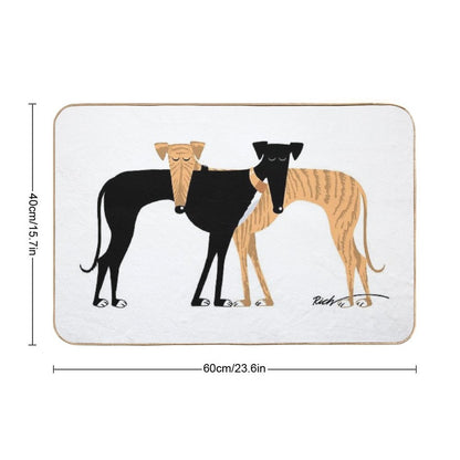 Head Rest Brindle Hound Bath Mat