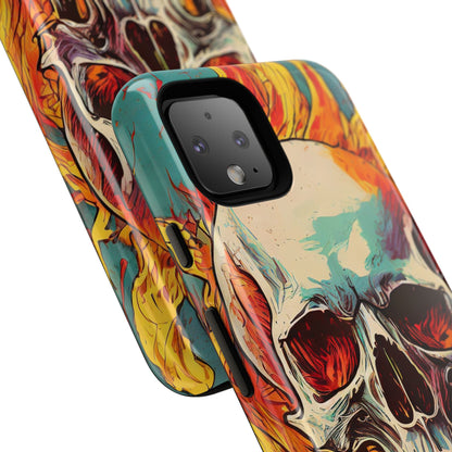 Flaming Skull Tough Phone Case