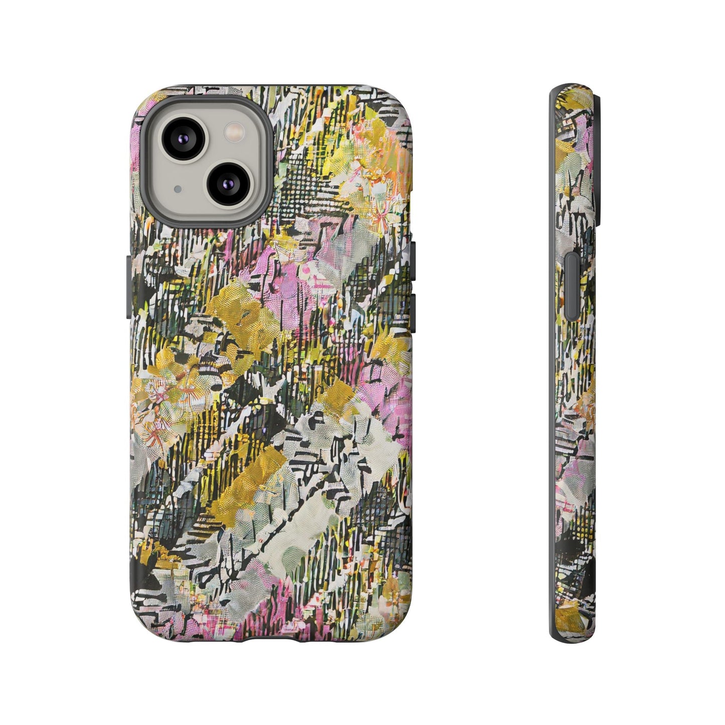 Purple Plaid Floral Artistic Tough Phone Case