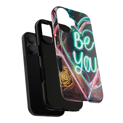 Be You Colorful Neon Heart Tough Phone Case
