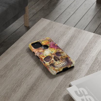 Unique Floral Skull Tough Phone Case