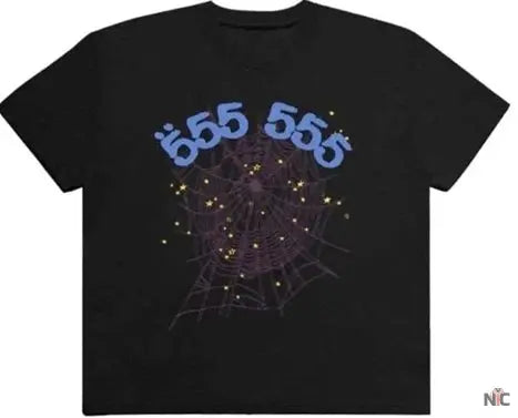 555 Printed T-Shirt – Black