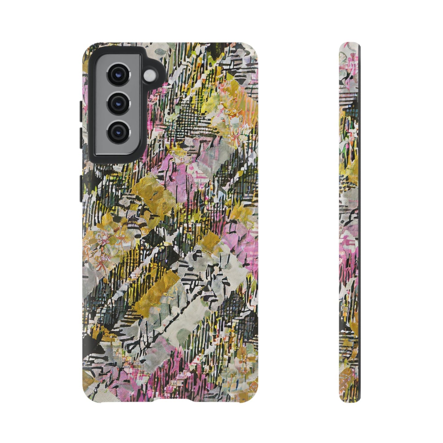 Purple Plaid Floral Artistic Tough Phone Case