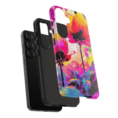 Neon Floral Tough Phone Case