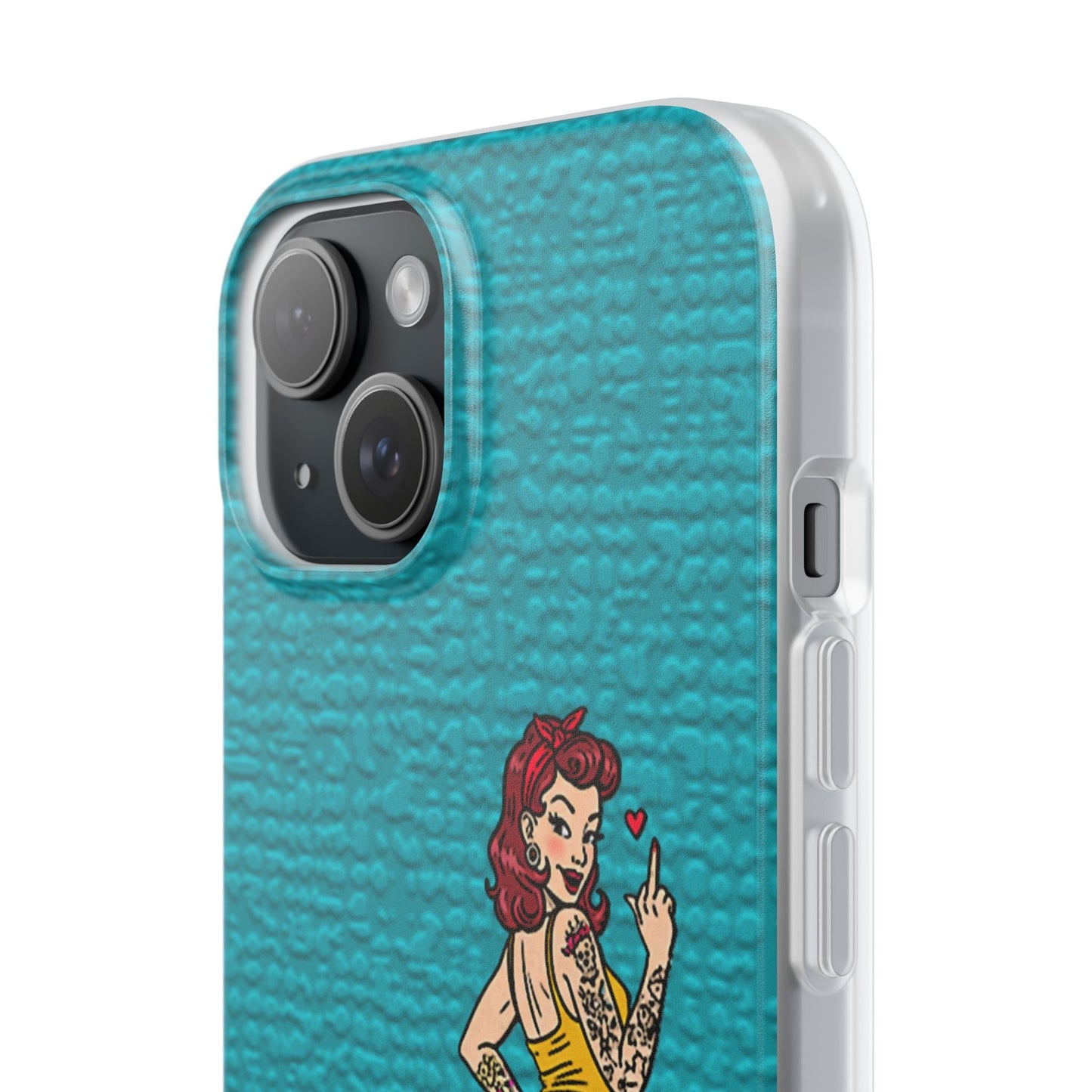 Sassy Pin-Up Stupid Boys Teal Flexi Phone Case