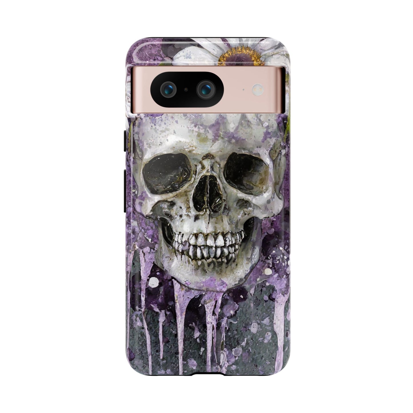 Plum Skull and Daisy Tough Phone Case