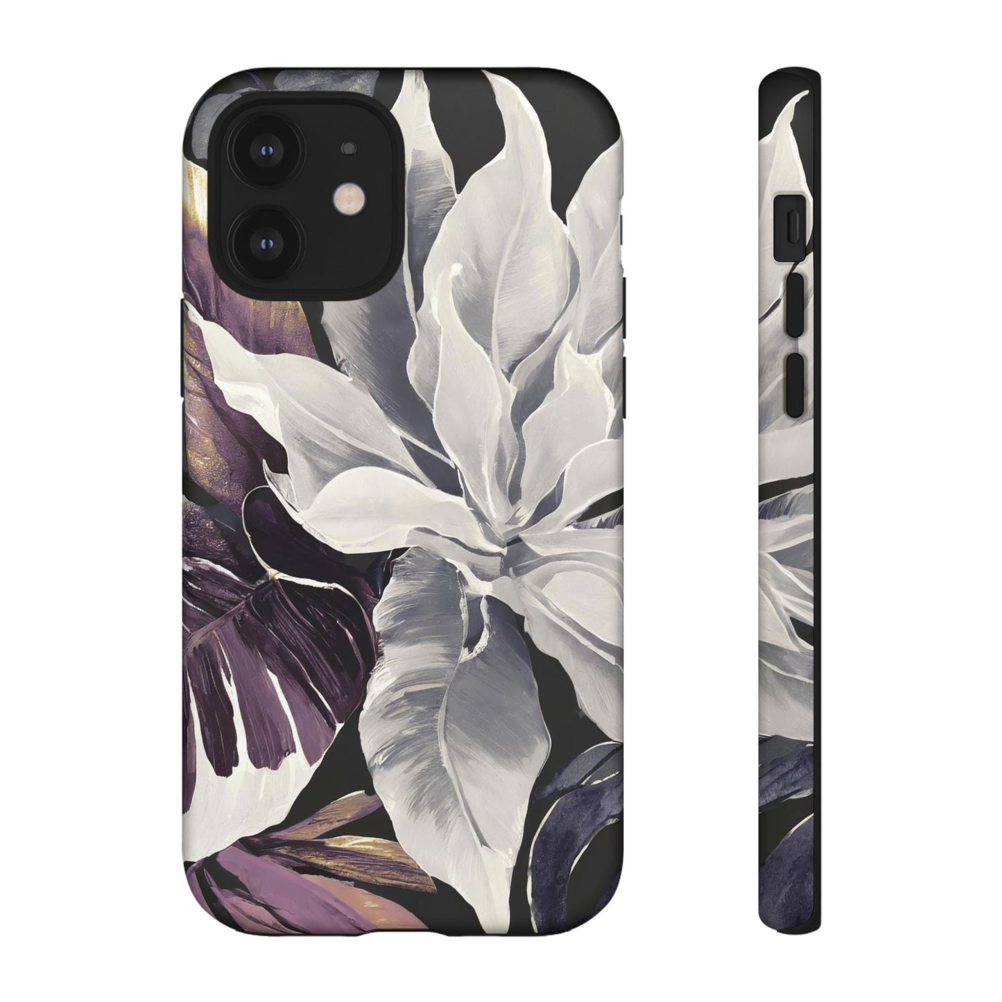 White & Plum Floral Tough Phone Case