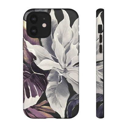 White & Plum Floral Tough Phone Case