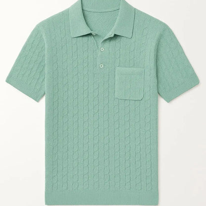 Cashmere Feel Polo Shirt | Sky Blue