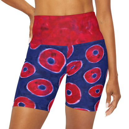 Phisherman Phish Donuts High Waisted Yoga Shorts