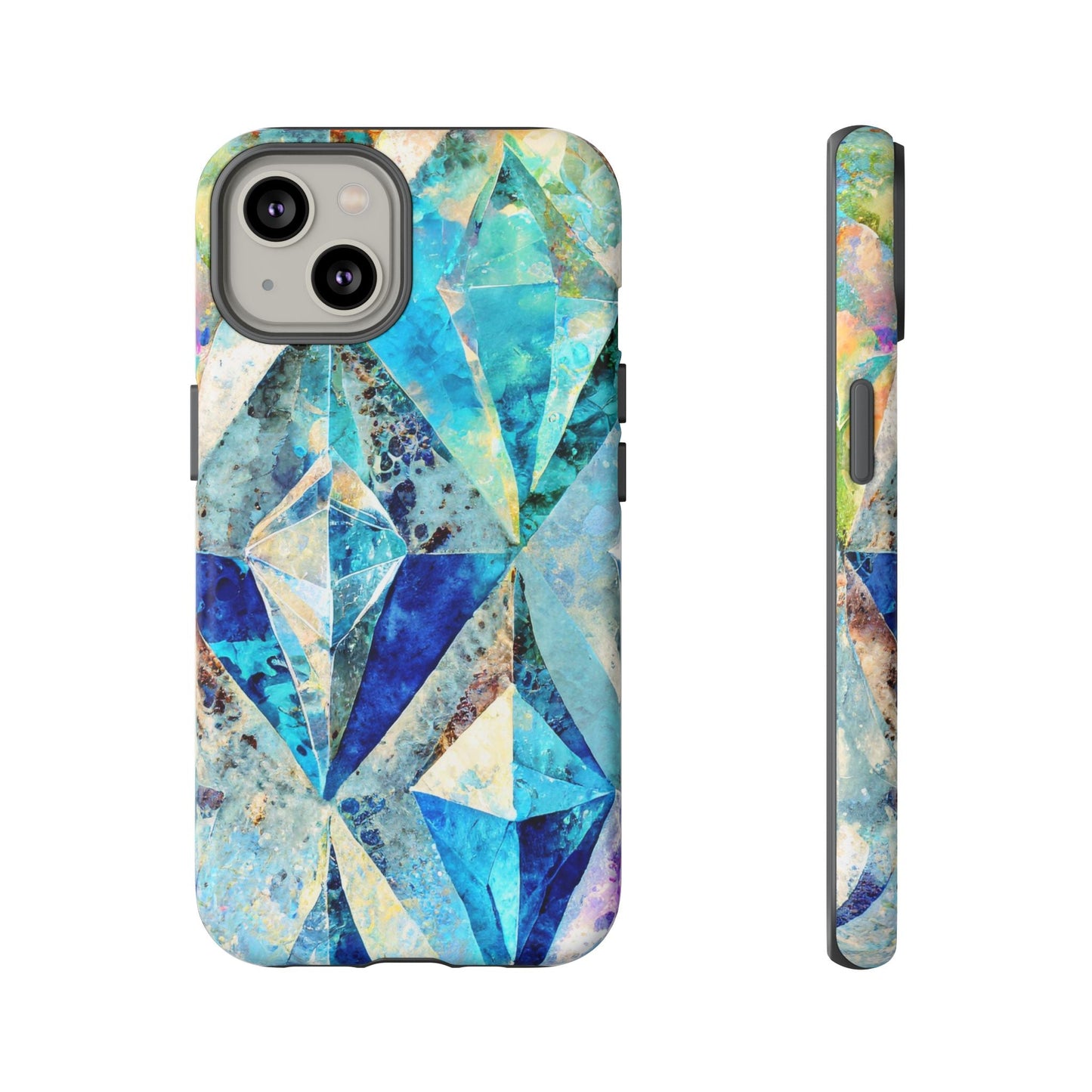 Diamond Blue Abstract Tough Phone Case