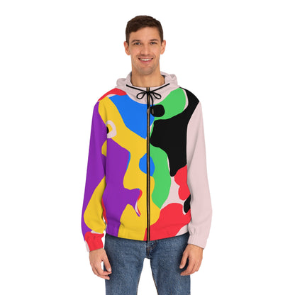 The Heart Sugar Rose Meringue Men's Zip Hoodie