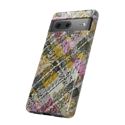 Purple Plaid Floral Artistic Tough Phone Case