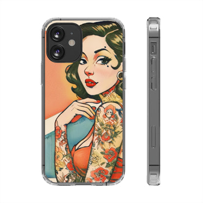Retro Pin Up Clear Phone Case