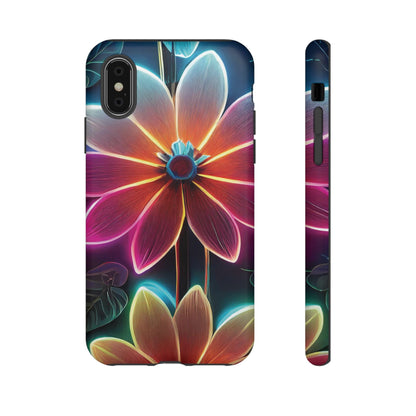 Vibrant Neon Flowers Tough Phone Case