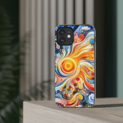 Colorful Abstract Swirl Clear Phone Case