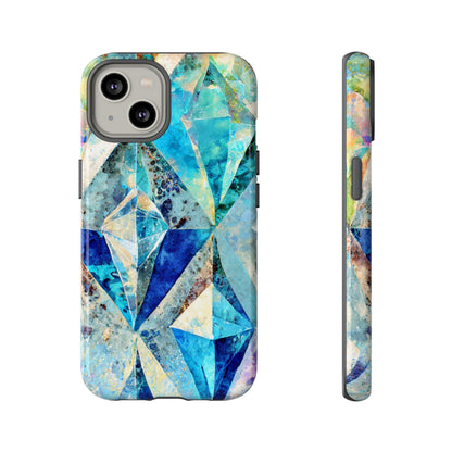 Diamond Blue Abstract Tough Phone Case