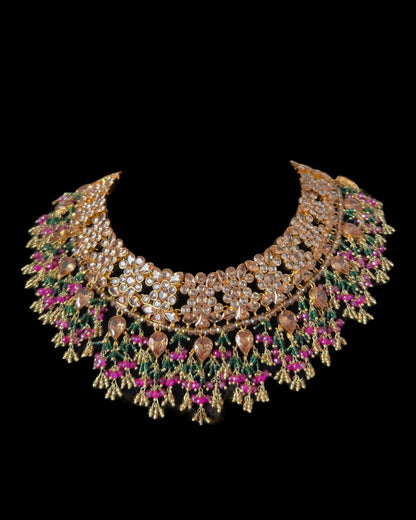 BR486 Safeera bridal set in purple and green combination ( READY TO SHIP )