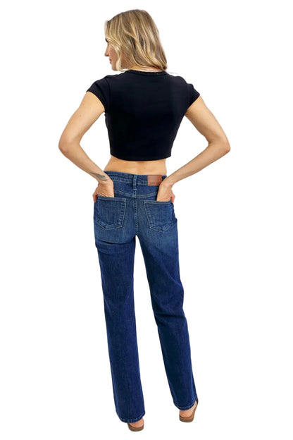 Full Size Tummy Control Straight Jeans Plus Size