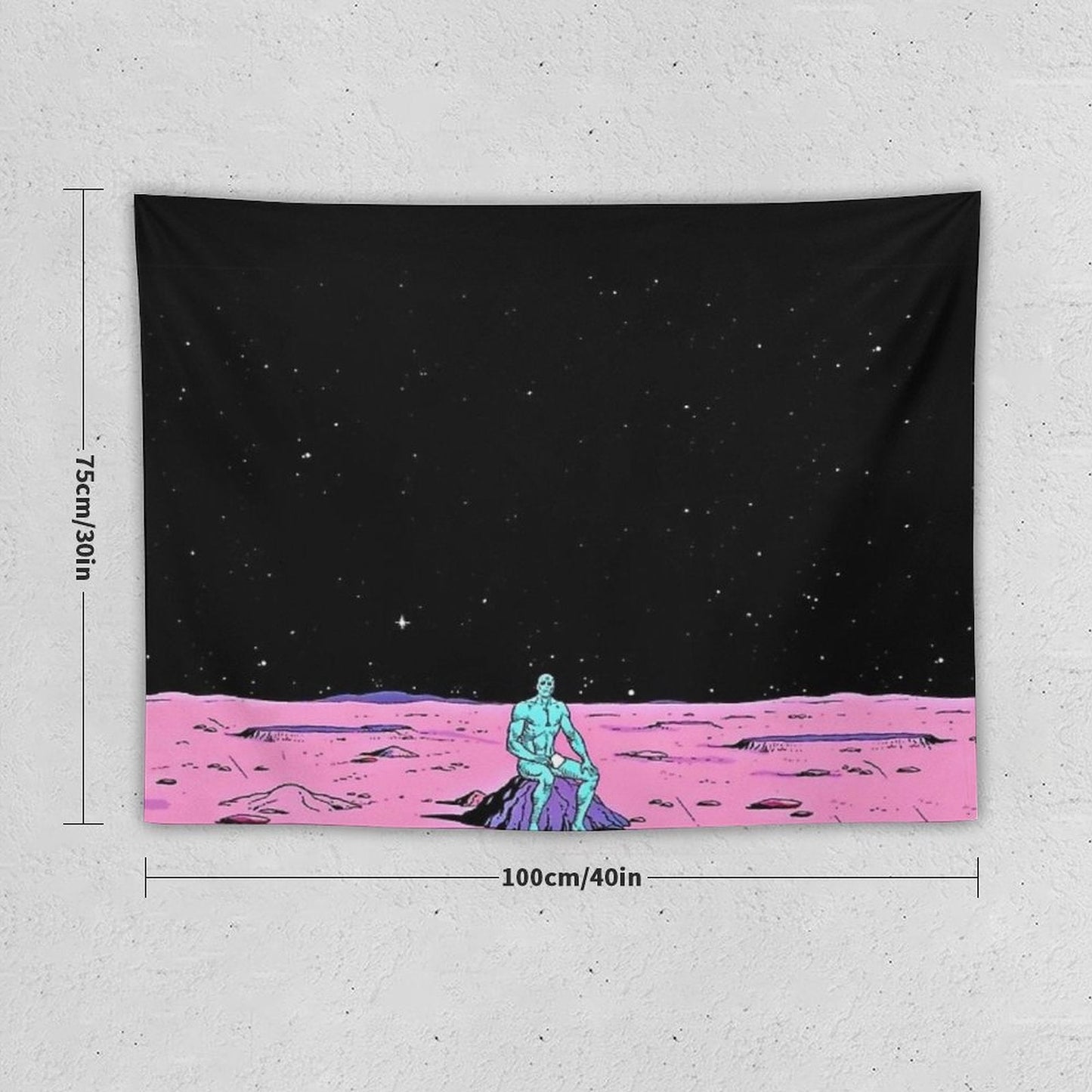 (Fixed) Dr. Manhattan Sitting on Mars (comic) Tapestry