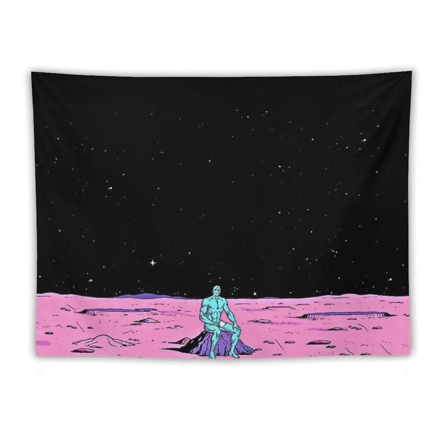 (Fixed) Dr. Manhattan Sitting on Mars (comic) Tapestry