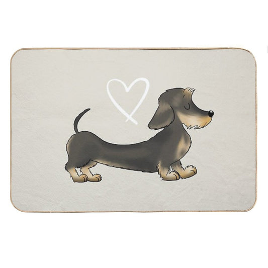 Dachshund Wire Hair Sausage Dog Bath Mat
