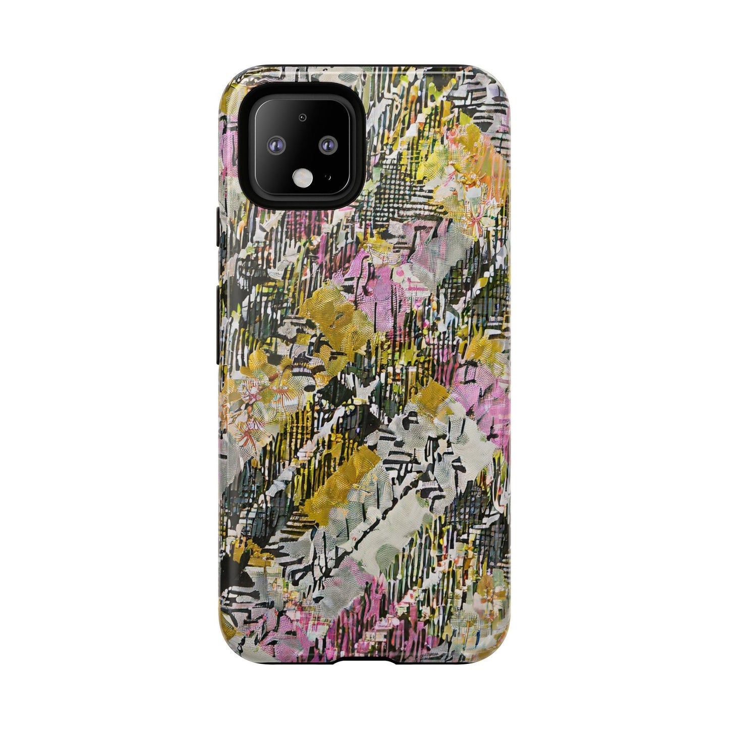 Purple Plaid Floral Artistic Tough Phone Case