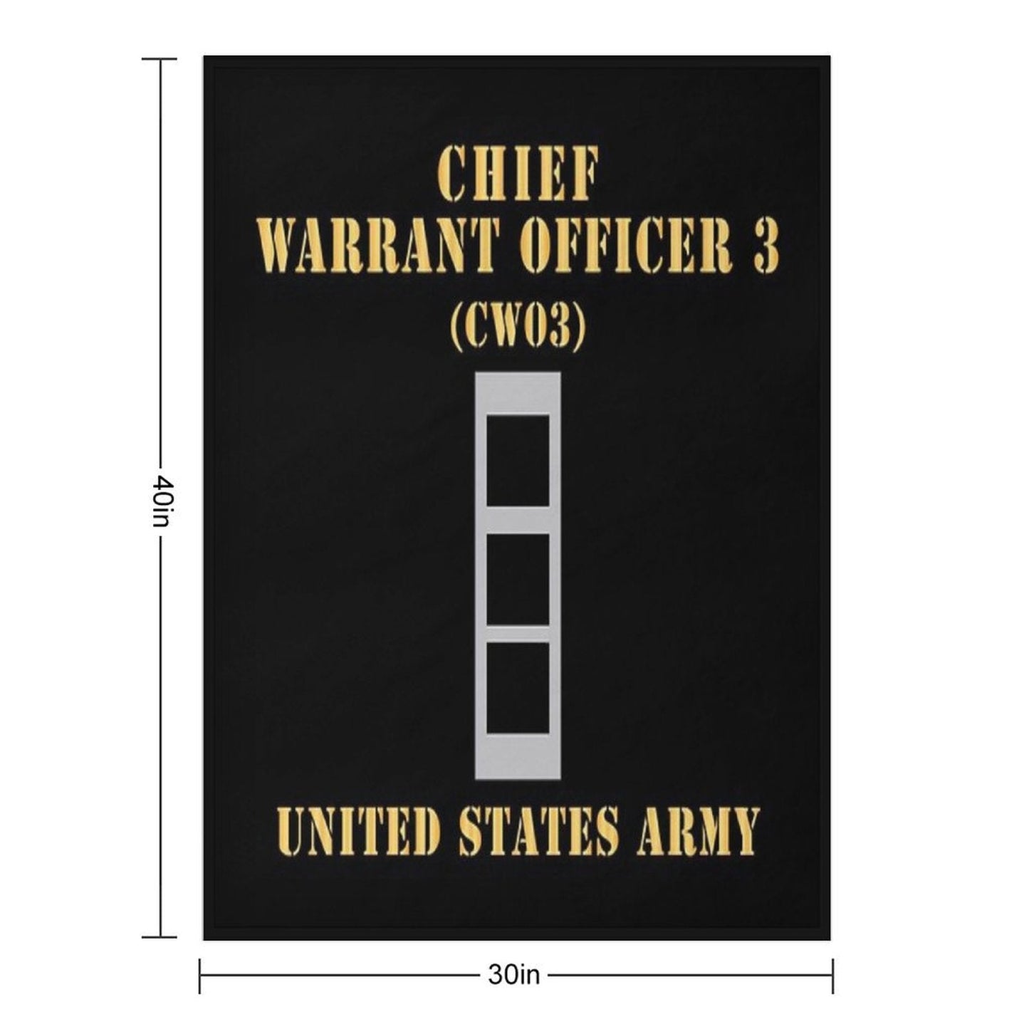 Army - Chief Warrant Officer 3 - CW03 - Flat - X 300 Throw Blanket