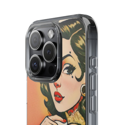 Retro Pin Up Clear Phone Case