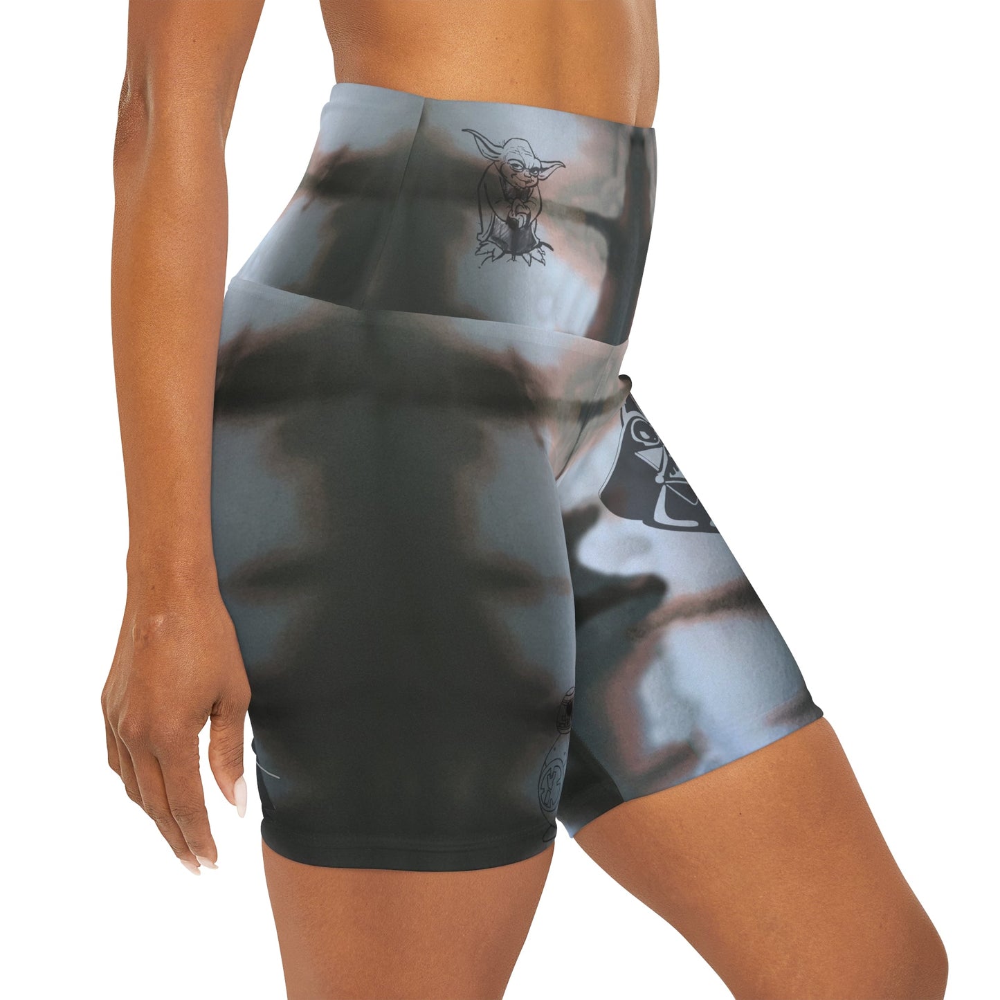 Darth Vader High Waisted Yoga Shorts