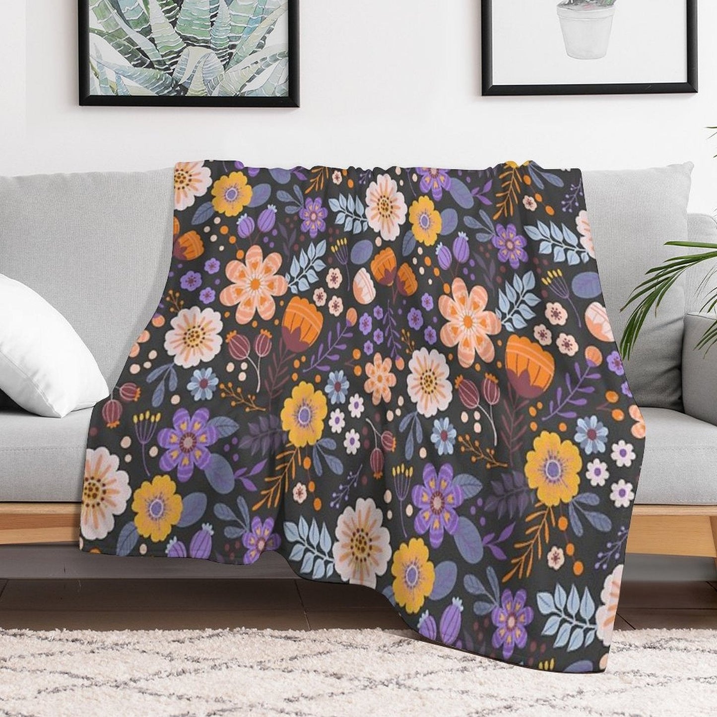 Floral Charm Throw Blanket