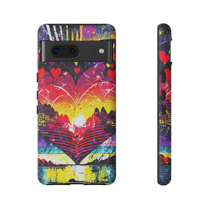 Vibrant Heart Sunset Tough Phone Case