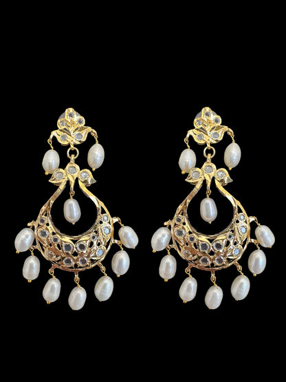 PS542 Hyderabadi / Nizami tirmani in fresh water pearls with chandbali( SHIPS IN 4 WEEKS )