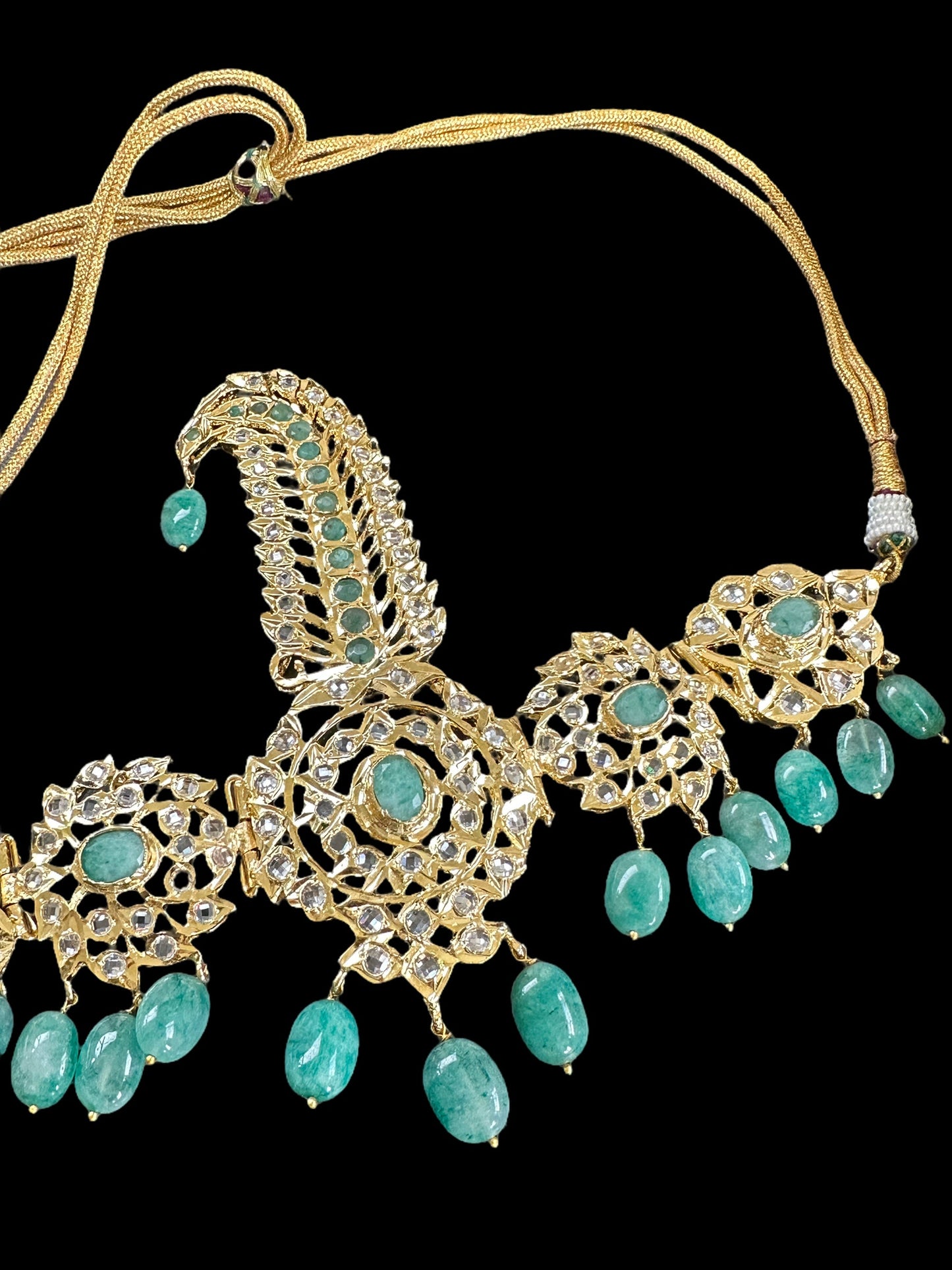 DJTK148 Hyderabadi sarpech in emeralds ( SHIPS IN 4 WEEKS )