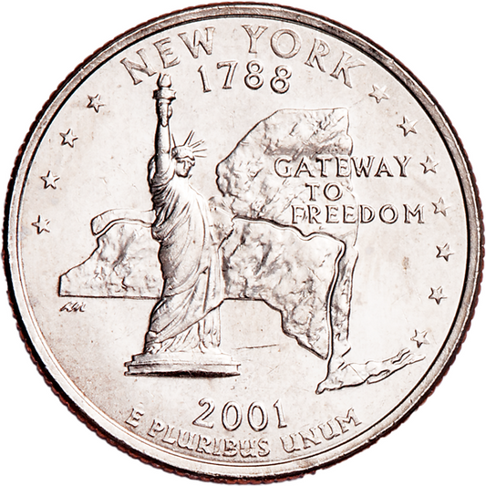 2001 P New York Statehood Washington Commemorative Quarter