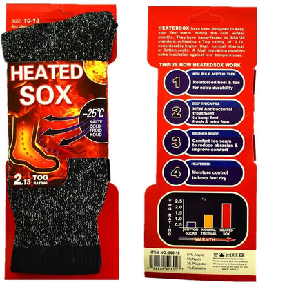 Mens thermal socks Heated winter friendly Warm  Boot Sox thick Duty Size 10-13