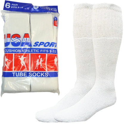 Men Athletic Socks Cotton Sports Solid Tube Socks sox Sizes 9-15