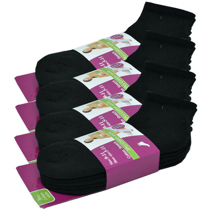 3-12 Pairs For Womens Ankle Athletic Crew Cotton Solid Cushioned Socks Size 9-11