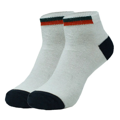 Mens athletic socks Striped Ankle Quarter Socks Cotton Low Cut Sizes 9-13