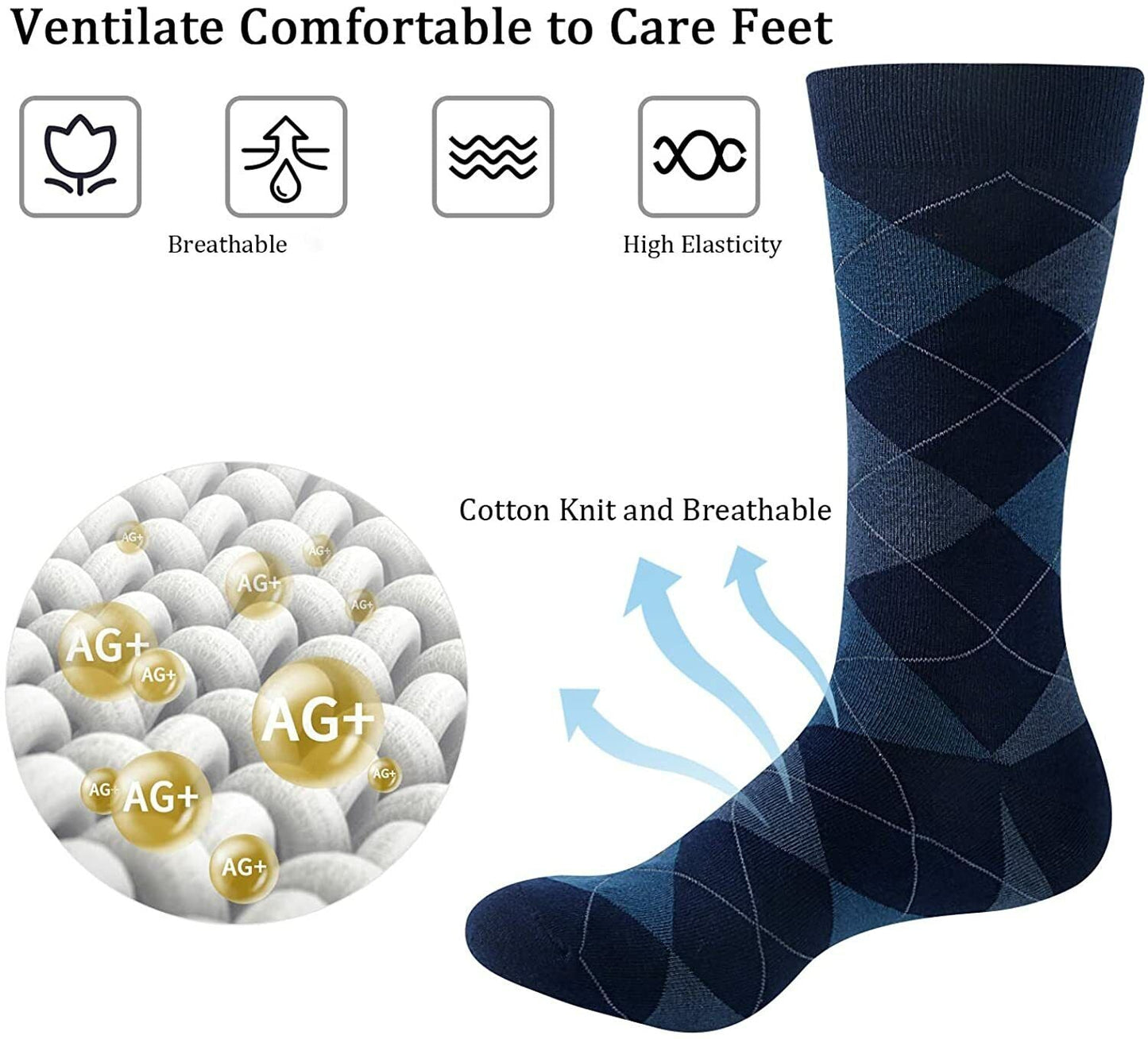 3-12 Pairs Mens Solid Black Cotton Casual Formal Classic Dress Socks Size 10-13