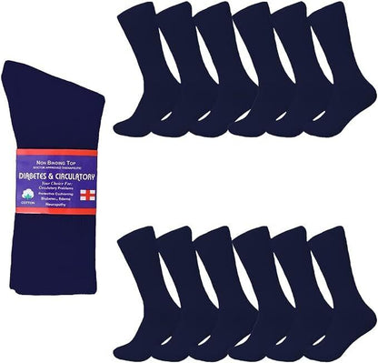 Diabetic Socks, Non-Binding Circulatory Cushion Cotton Crew Socks for Men Women
