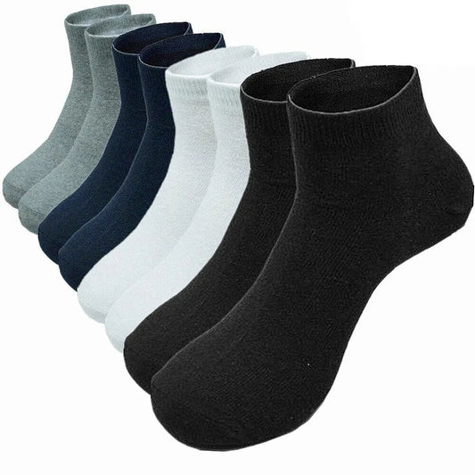 3 Pairs Socks Mens Ankle Quarter Crew Sport Plain Solid Socks Cotton Low Cut Sizes 9-13
