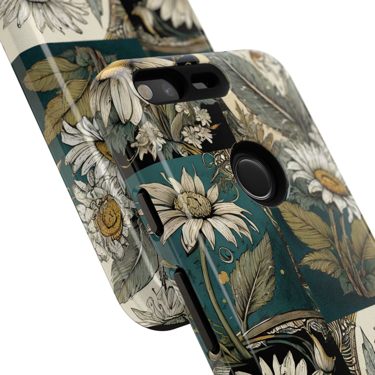 Abstract Teal Daisy Tough Phone Case