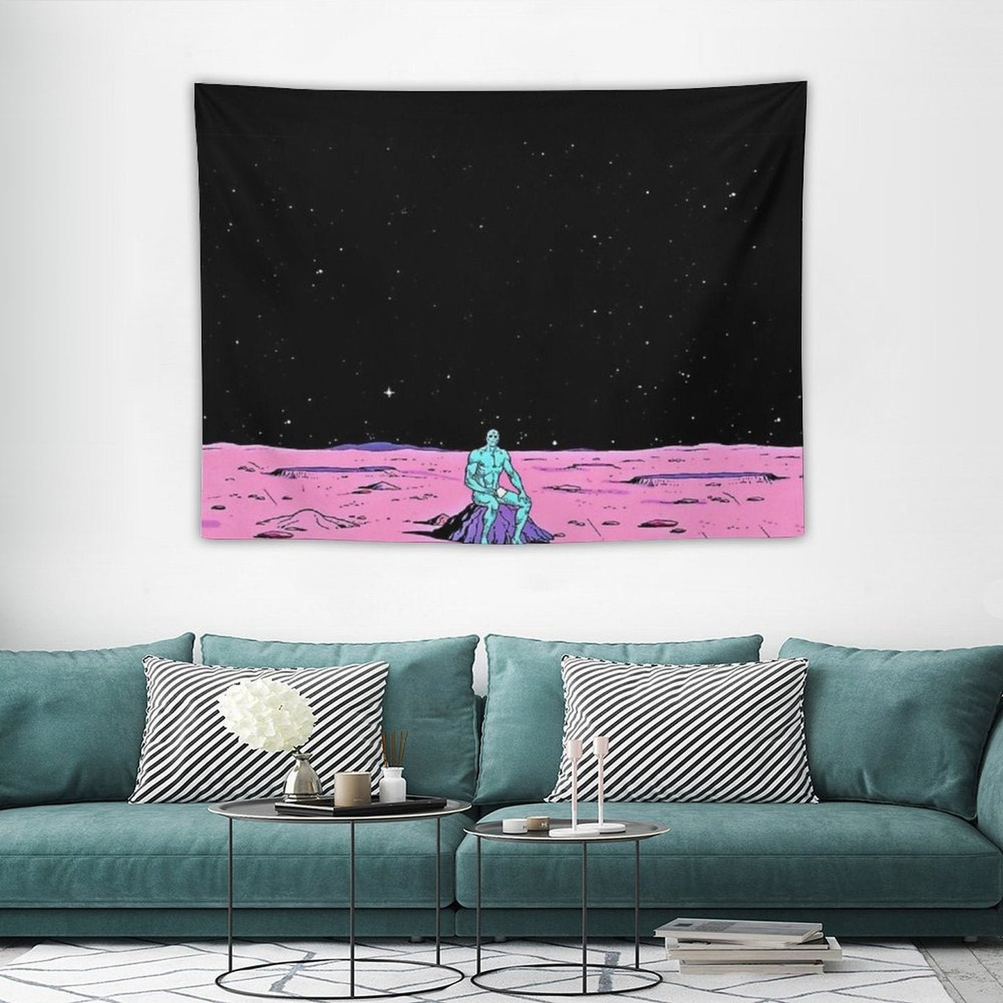 (Fixed) Dr. Manhattan Sitting on Mars (comic) Tapestry