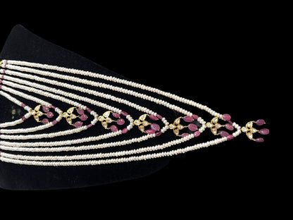BR310 Bridal jadavi lacha , satlada  in moissanite and emeralds ( SHIPS IN 5 WEEKS )