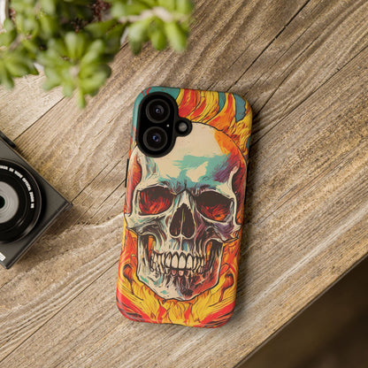Flaming Skull Tough Phone Case