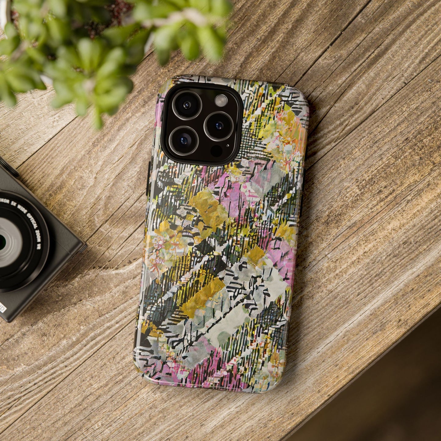 Purple Plaid Floral Artistic Tough Phone Case