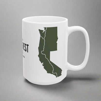 Pacific Crest Trail Classic Trail Marker Coffee Mug 11oz, 15oz Mexico To Canada Map