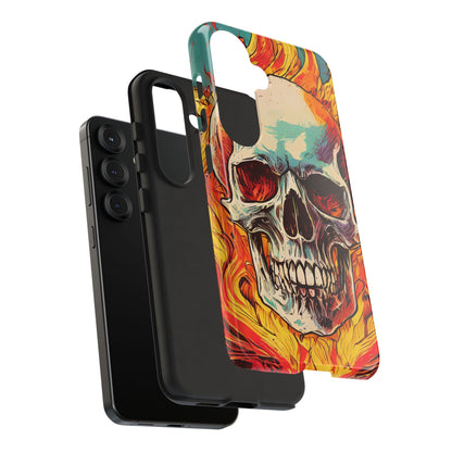 Flaming Skull Tough Phone Case